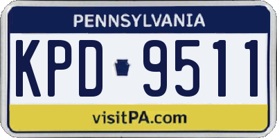 PA license plate KPD9511
