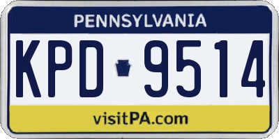 PA license plate KPD9514