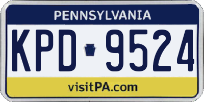 PA license plate KPD9524