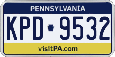 PA license plate KPD9532