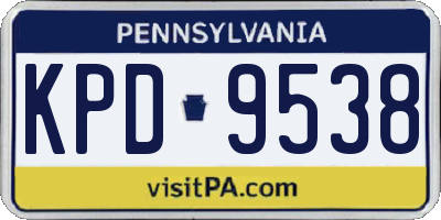 PA license plate KPD9538