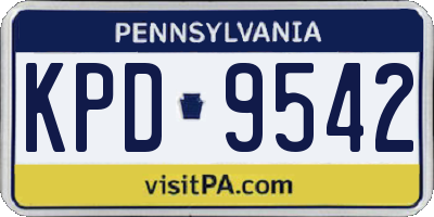 PA license plate KPD9542
