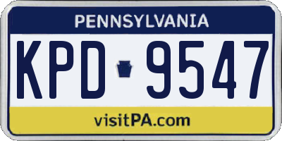 PA license plate KPD9547