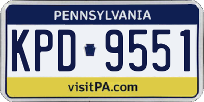 PA license plate KPD9551