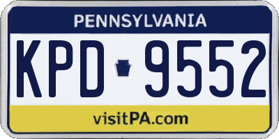 PA license plate KPD9552