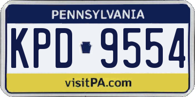 PA license plate KPD9554