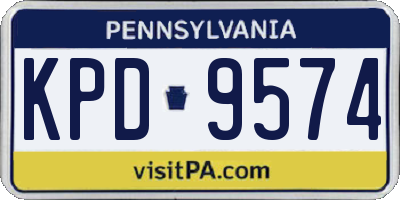 PA license plate KPD9574