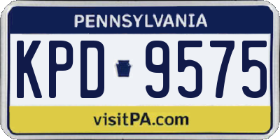 PA license plate KPD9575