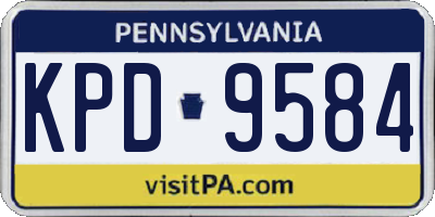 PA license plate KPD9584