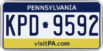 PA license plate KPD9592
