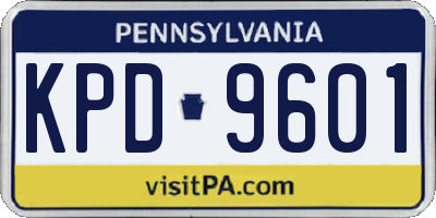 PA license plate KPD9601