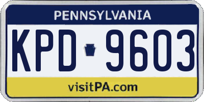 PA license plate KPD9603