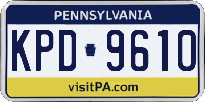 PA license plate KPD9610