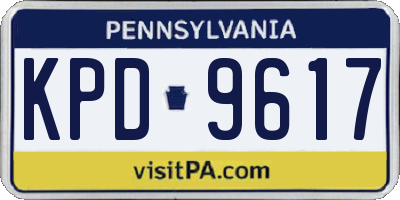 PA license plate KPD9617