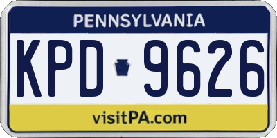 PA license plate KPD9626