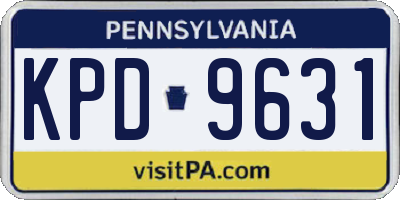 PA license plate KPD9631