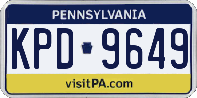 PA license plate KPD9649