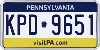 PA license plate KPD9651