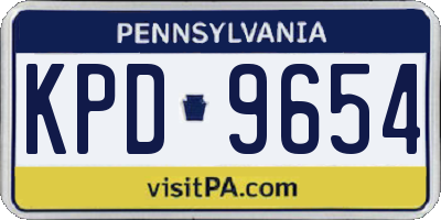 PA license plate KPD9654