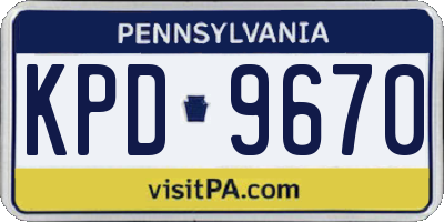 PA license plate KPD9670