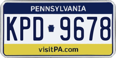 PA license plate KPD9678