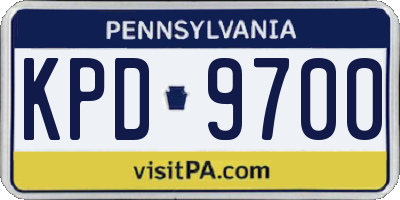 PA license plate KPD9700