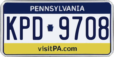 PA license plate KPD9708