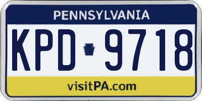 PA license plate KPD9718