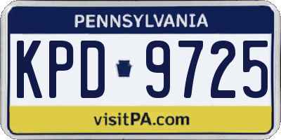 PA license plate KPD9725