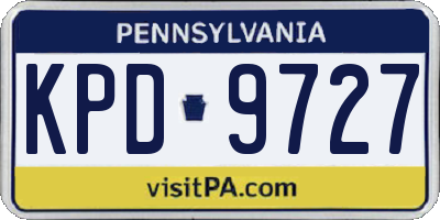 PA license plate KPD9727