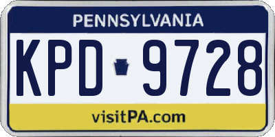 PA license plate KPD9728