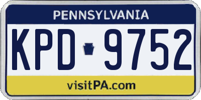 PA license plate KPD9752