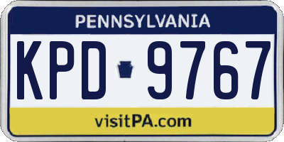 PA license plate KPD9767