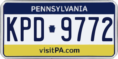 PA license plate KPD9772