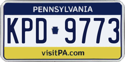 PA license plate KPD9773