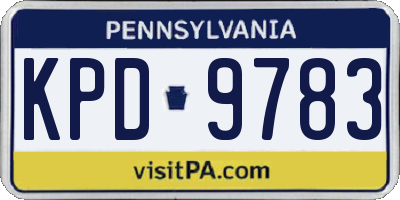 PA license plate KPD9783