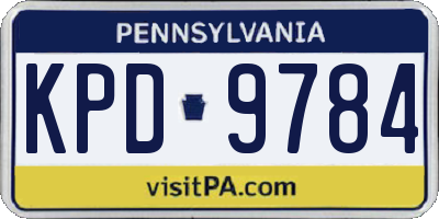PA license plate KPD9784
