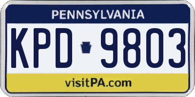 PA license plate KPD9803