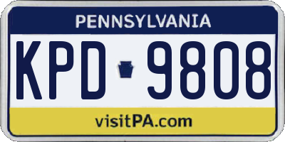 PA license plate KPD9808