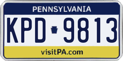 PA license plate KPD9813