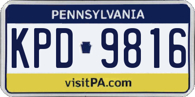 PA license plate KPD9816