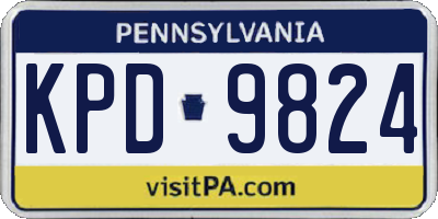 PA license plate KPD9824