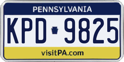 PA license plate KPD9825