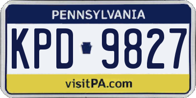PA license plate KPD9827