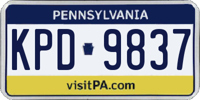 PA license plate KPD9837
