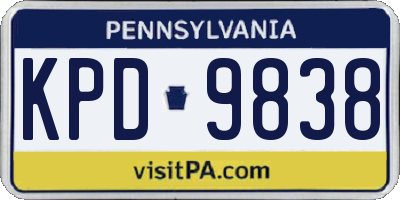 PA license plate KPD9838
