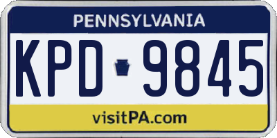 PA license plate KPD9845