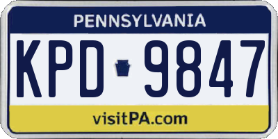PA license plate KPD9847