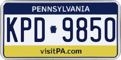 PA license plate KPD9850