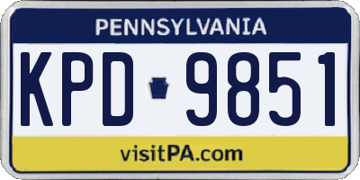 PA license plate KPD9851